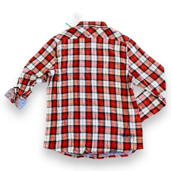 NWT Scotch & Soda Men’s Flannel Check Shirt With Sleeve Roll Up (Various Sizes) - Picture 9 of 10